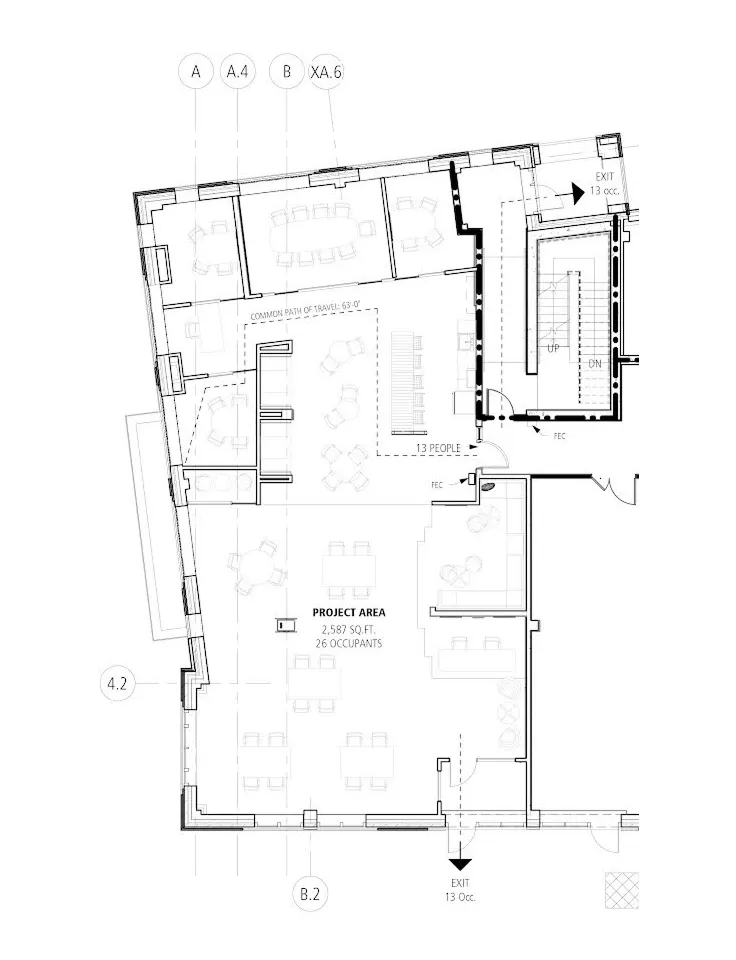 The floorplan of the Dartmouth Warehouse for Sonic Art showing non-parallel wall design