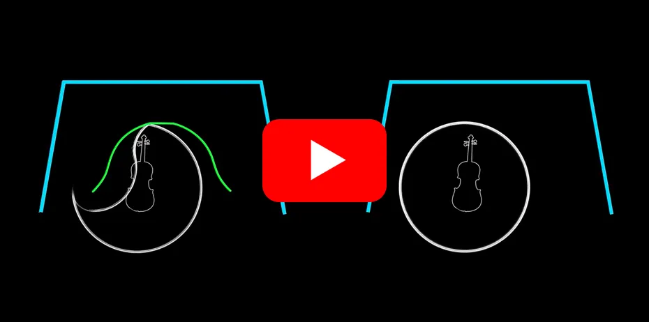 Watch a side by side comparison of a sound wave expanding on a stage with Recurve and without.